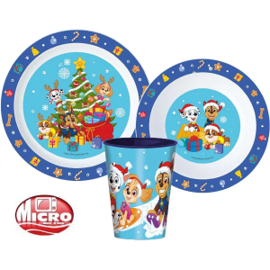 Paw Patrol Kerst – Kinderserviesset 3-delig – Bord, Kom en Beker